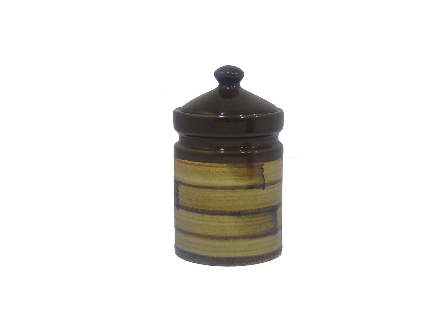 Caffeine Ceramic Stoneware Handmade Wood Brown Barni/Pickle Jar (Set of 3) - Caffeine Premium Stoneware