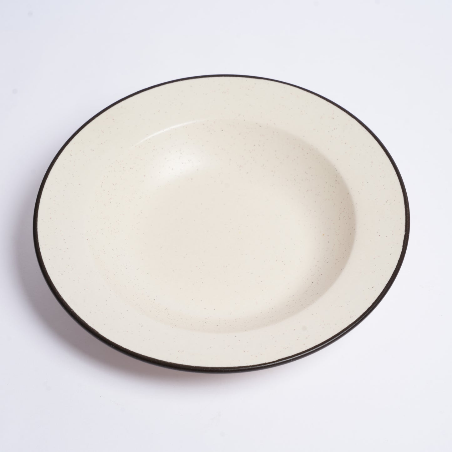 Caffeine Ceramic Handmade Stoneware Off White Round 9" Soup Plate set of 6 - Caffeine Premium Stoneware