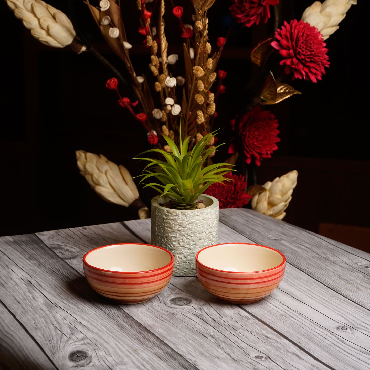 Caffeine Ceramic Handmade Brown boota katori Bowl (Set of 4) - Caffeine Premium Stoneware