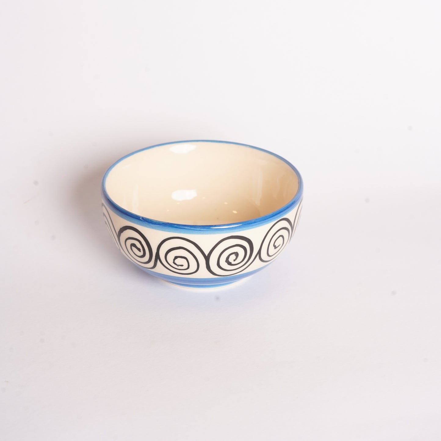 Caffeine Ceramic Handmade Blue Doodle katori Bowl (Set of 2) - Caffeine Premium Stoneware
