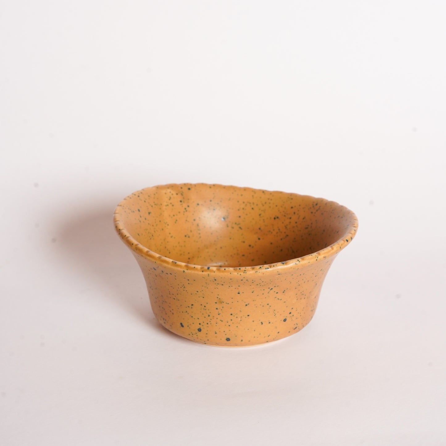 Caffeine Ceramic Handmade Mustard Crackle Art Katori Set (Set of 2) - Caffeine Premium Stoneware