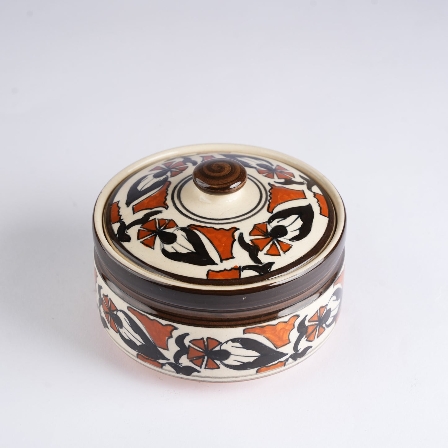 Caffeine Ceramic Handmade Flower Design Serving Casserole (Set of 3) - Caffeine Premium Stoneware