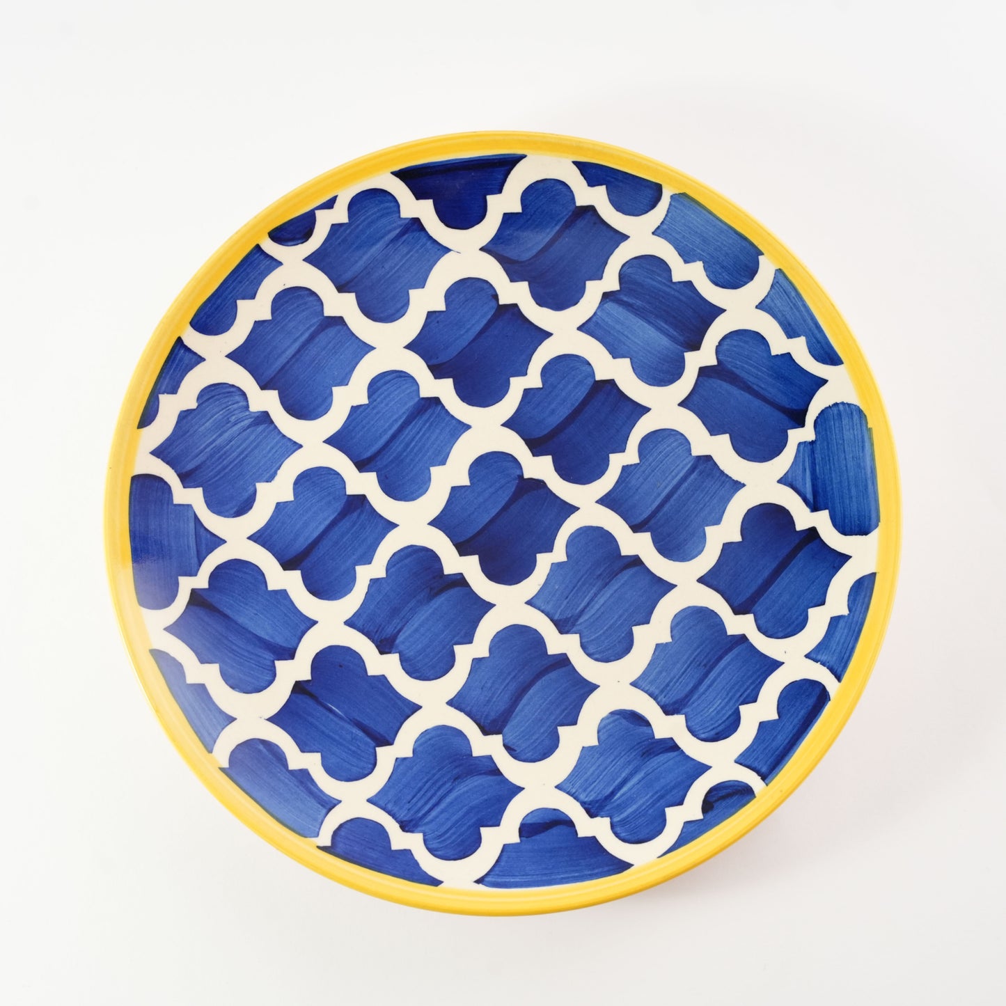 Caffeine Ceramic Handmade Stoneware Blue umrao quarter plate 7” (Set of 4 Dishwasher & Microwave safe ) - Caffeine Premium Stoneware