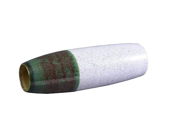 Ceramic caffeine white and green vase