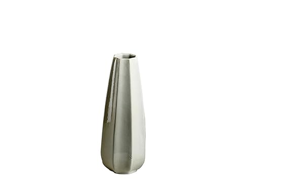 White glased bottle shape vase