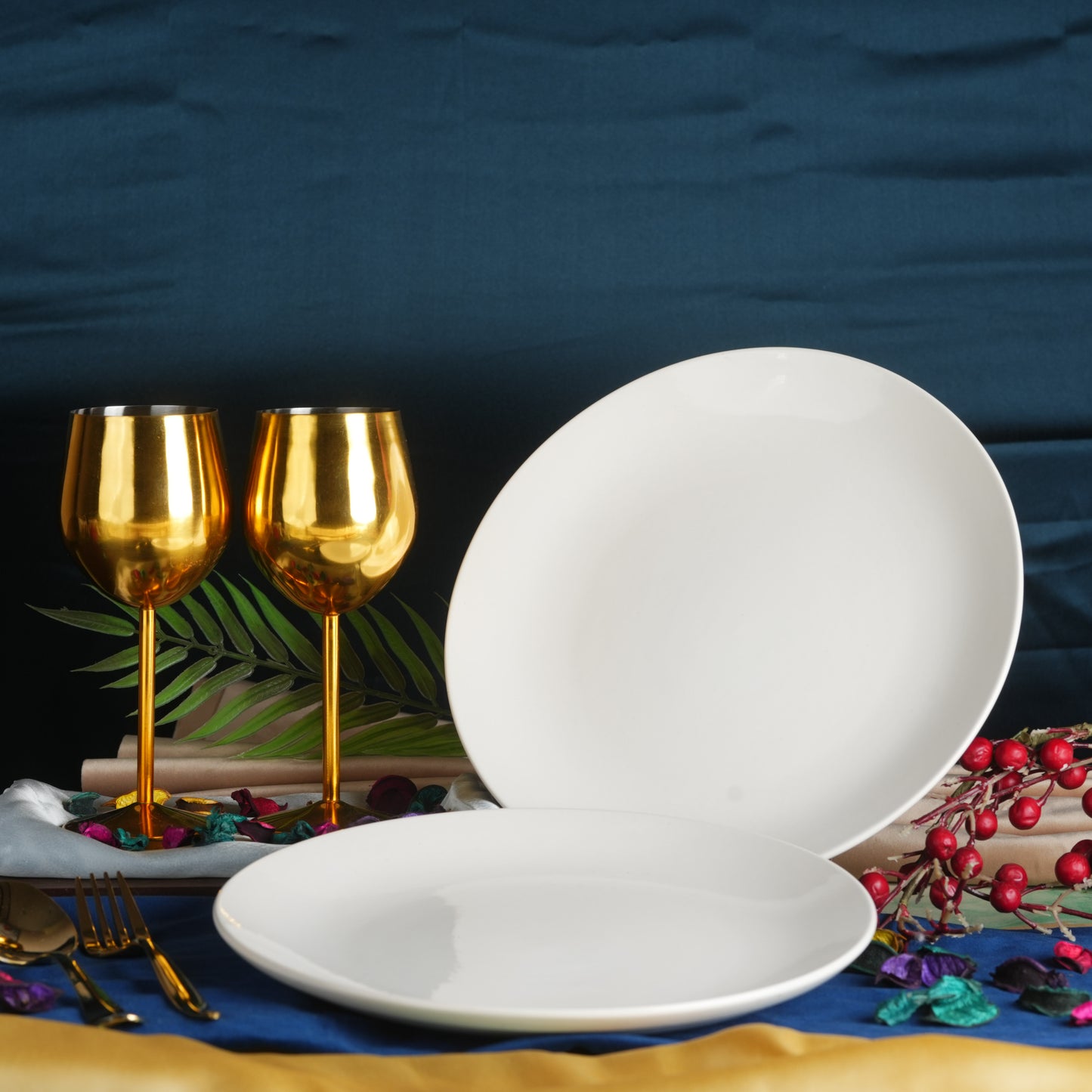whte_matte_marble_dinner_plate - Caffeine Premium Ceramic