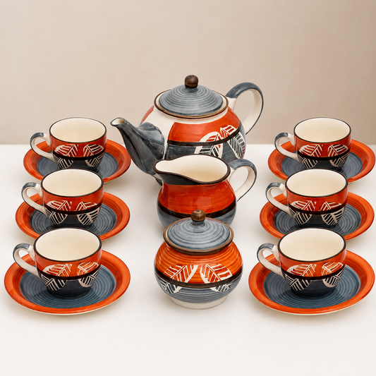 Best Orange and Grey Leaf Tea Set: Add Style and Warmth to Every Tea Moment