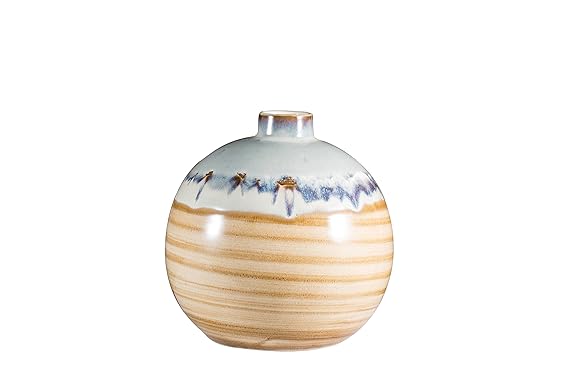 Wooden and cream vase 