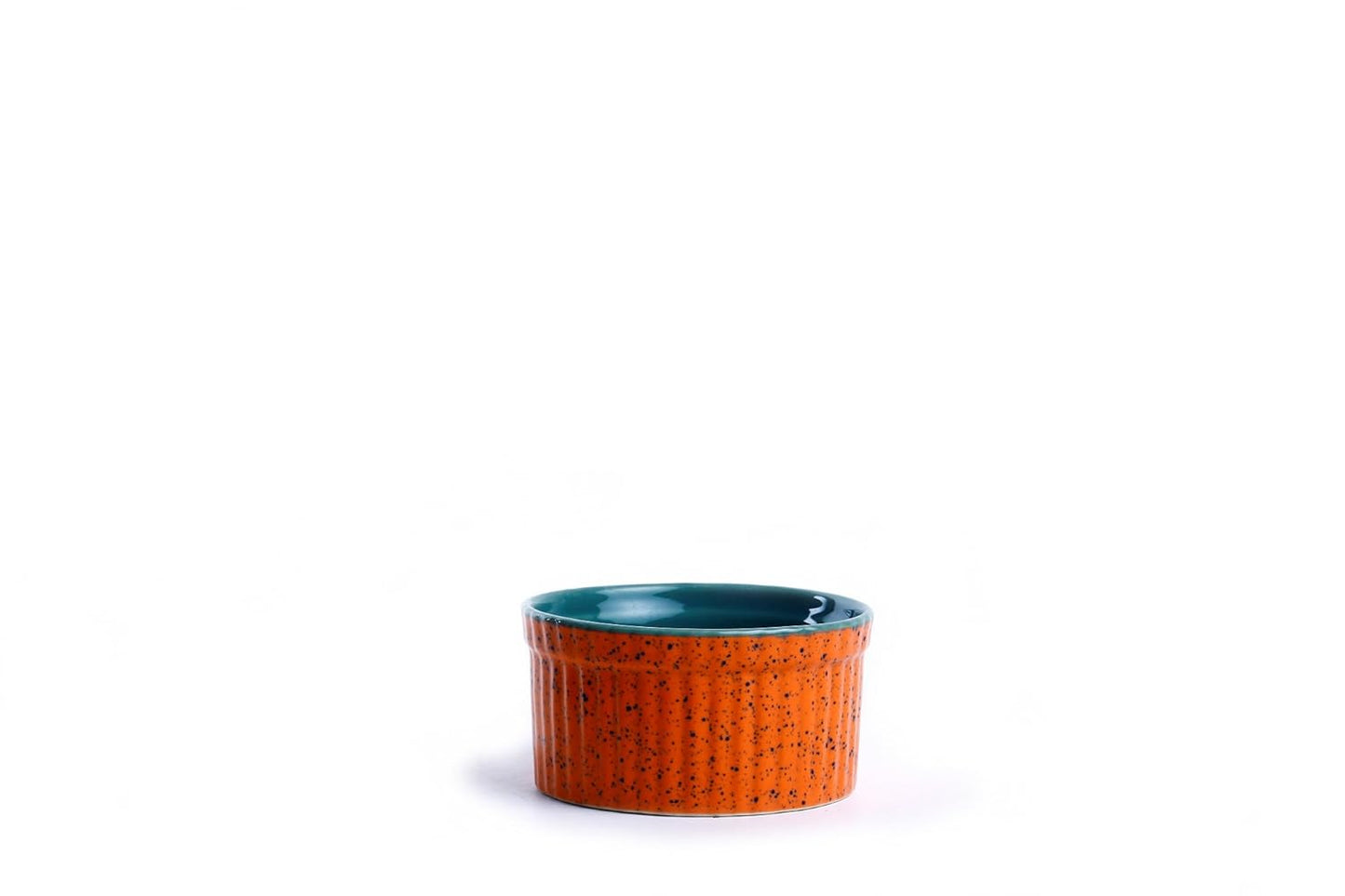 Caffeine Ceramic Handmade Orange and Sea Green ramekins Bowl (Set of 2, 150 ml) - Caffeine Premium Stoneware
