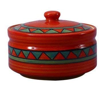 Caffeine Ceramic Handmade Rustic Brown Serving Donga Casserole (Set of 1, Large)
