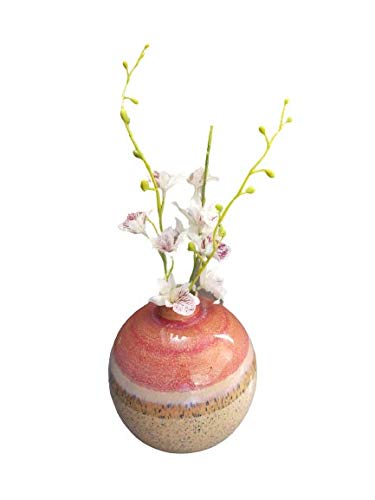 Caffeine Ceramic Handmade Cream & Multi Studio Matki flower Vase or Flower Vase (set of 1)