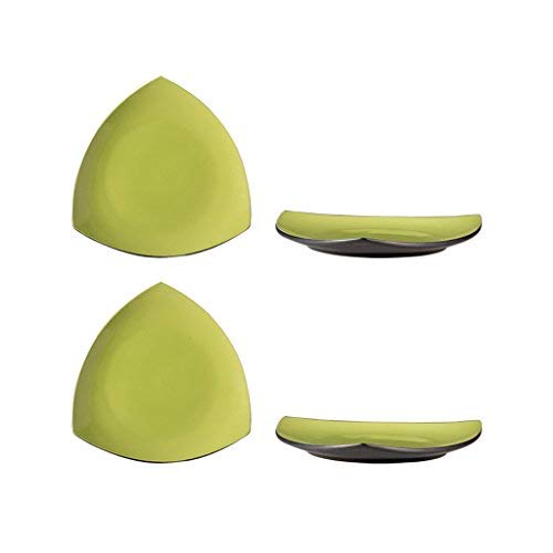 Caffeine premium Ceramic Handmade Green Glazed Triangle Plate {9.5inch M} (4 Pc)