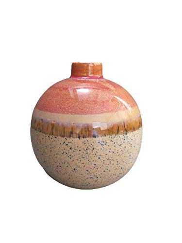 Caffeine Ceramic Handmade Cream & Multi Studio Matki flower Vase or Flower Vase (set of 1)