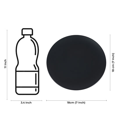 Caffeine Ceramic Handmade Stoneware Black Matte Quarter Plate 7 inch (Set of 4 Dishwasher & Microwave Safe ) - Caffeine Premium Stoneware
