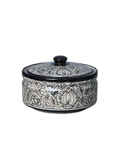 Caffeine Ceramic Handmade Black Perru Dinner Set (37 pcs Microwave & Dishwasher Safe) - Caffeine Premium Stoneware