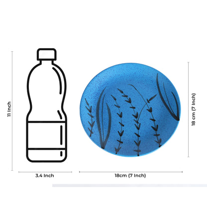 Caffeine Ceramic Handmade Stoneware Blue Turquoise Quarter Plate 7”(Set of 6 ) - Caffeine Premium Stoneware