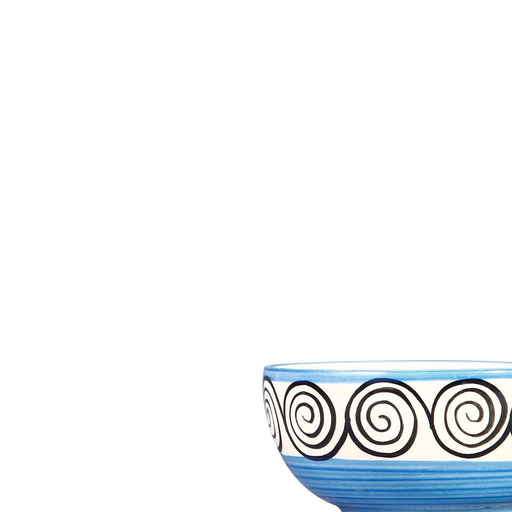 Caffeine Ceramic Handmade Blue Doodle Dessert Bowl (Set of 6, 150 ml) - Caffeine Premium Stoneware