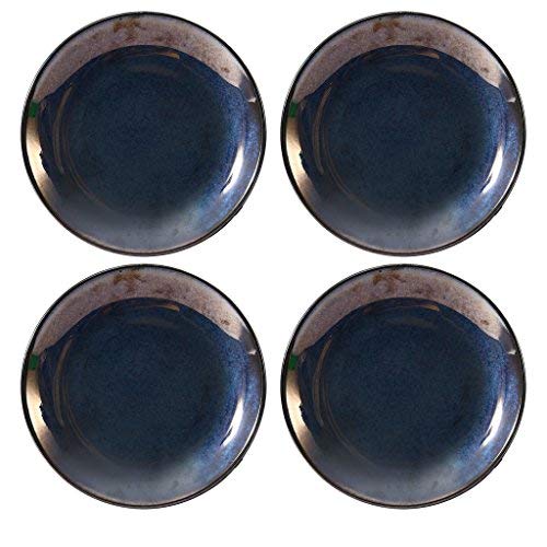 Caffeine Ceramic Handmade Stoneware Blue Ferrous Quarter Plate 7”(Set of 6 ) - Caffeine Premium Stoneware