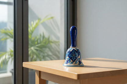 Caffeine Ceramic Stoneware Handmade Blue Flora Dinner Bell set 1