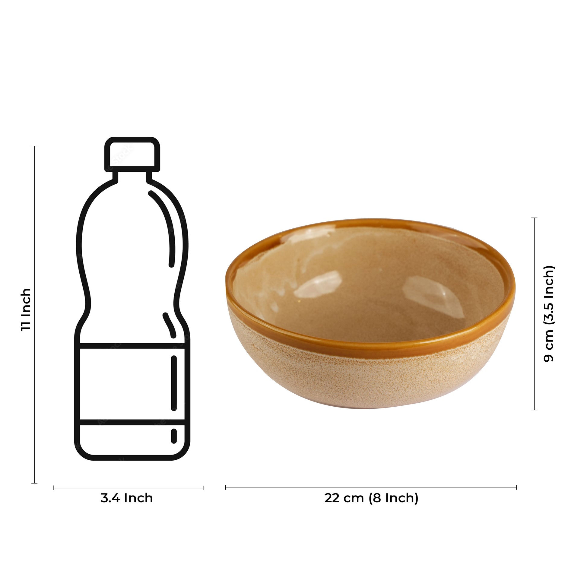 Caffeine Ceramic Handmade Mustard Crackle Serving Bowl (Set of 3) - Caffeine Premium Stoneware