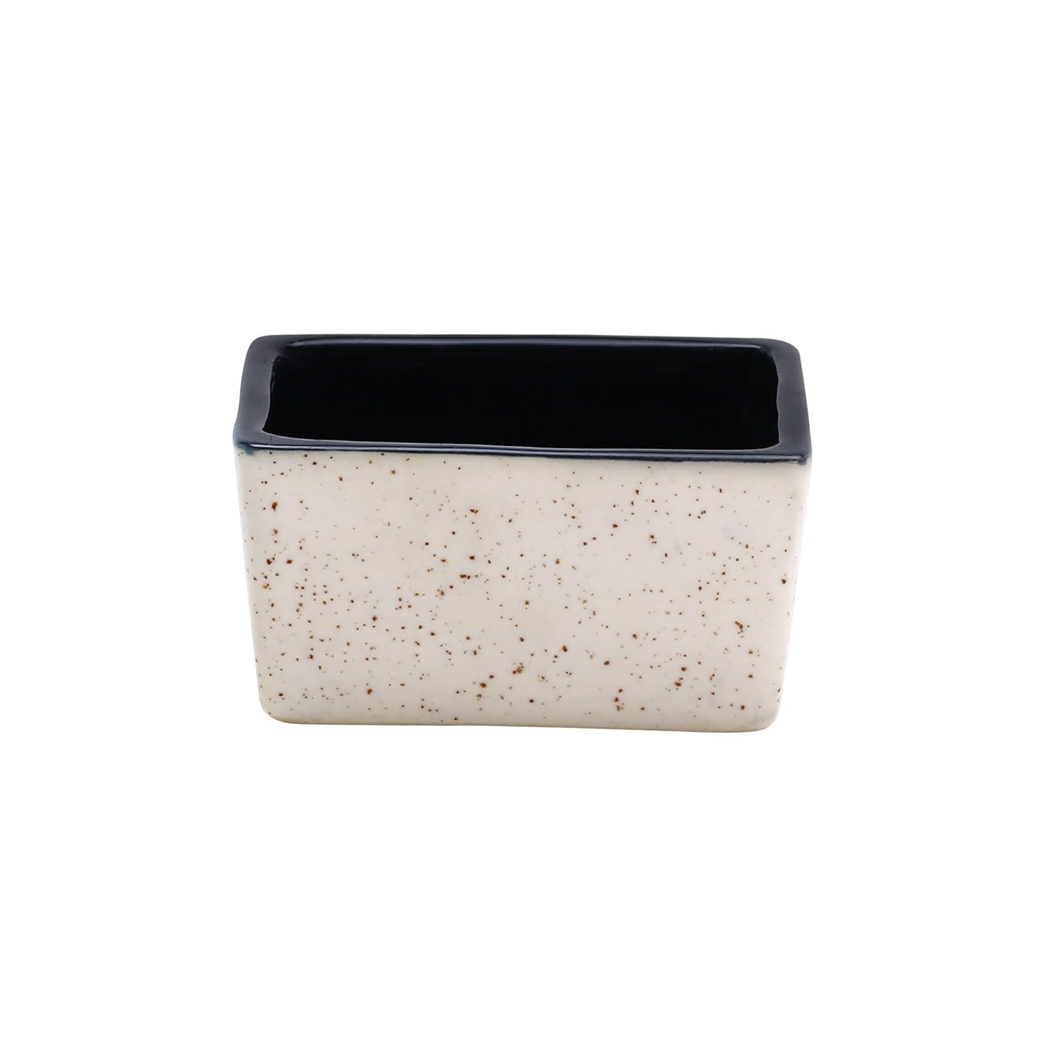 Caffeine Ceramic Stoneware Handmade Dual-Glazed Cream and Black Dip & Sauce (Set of 2, 40ml) - Caffeine Premium Stoneware