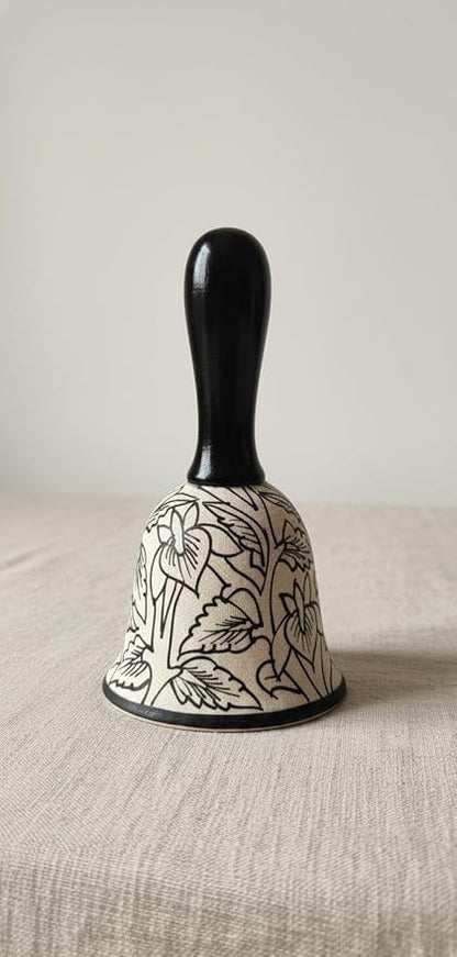 Caffeine Ceramic Stoneware Handmade Black Perru Dinner Bell set 1