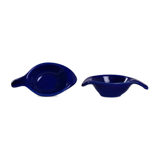 Caffeine Ceramic Stoneware Handmade Blue Glossy Dip and Sauce (Set of 2, 40 ml) - Caffeine Premium Stoneware