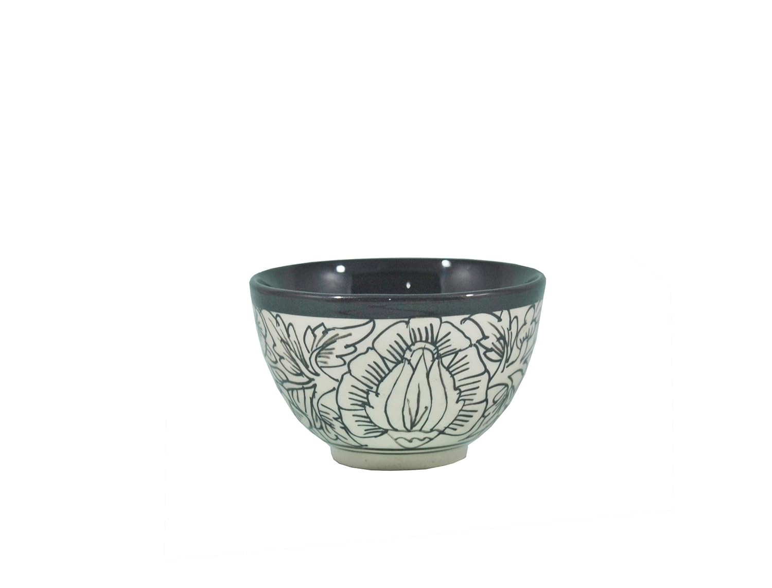 Caffeine Ceramic Handmade Black Peru Dessert Bowl -(Set of 6, 150 ml ) - Caffeine Premium Stoneware