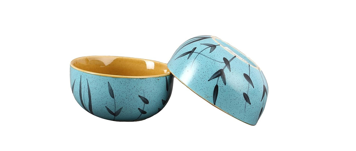 Caffeine Ceramic Handmade Golden Turquoise Dinner Set 19 pcs.