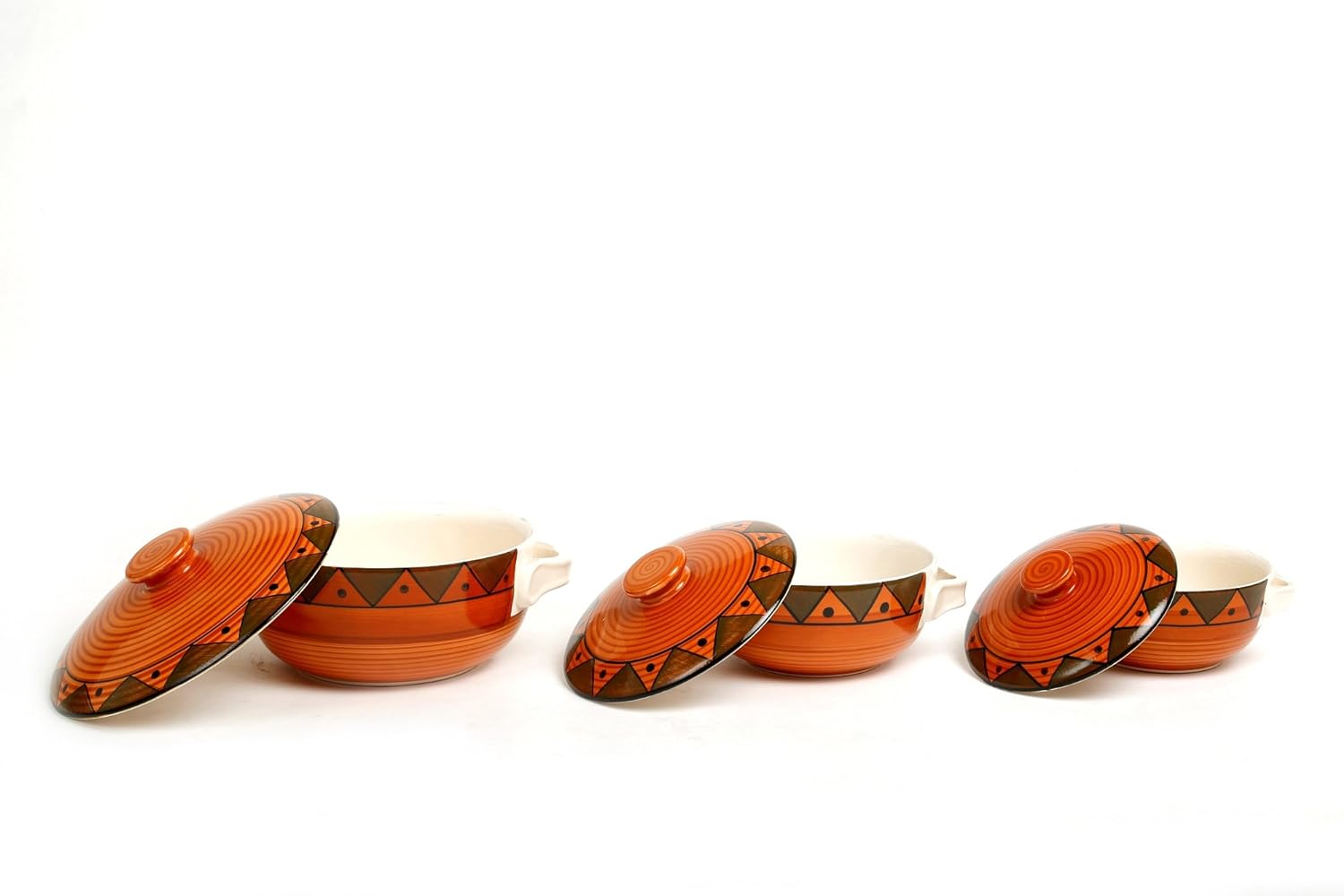 Caffeine Ceramic Handmade Brown Soorya Dinner Set (37 pcs.) - Caffeine Premium Stoneware