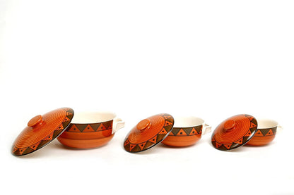 Caffeine Ceramic Handmade Brown Soorya Dinner Set (37 pcs.) - Caffeine Premium Stoneware