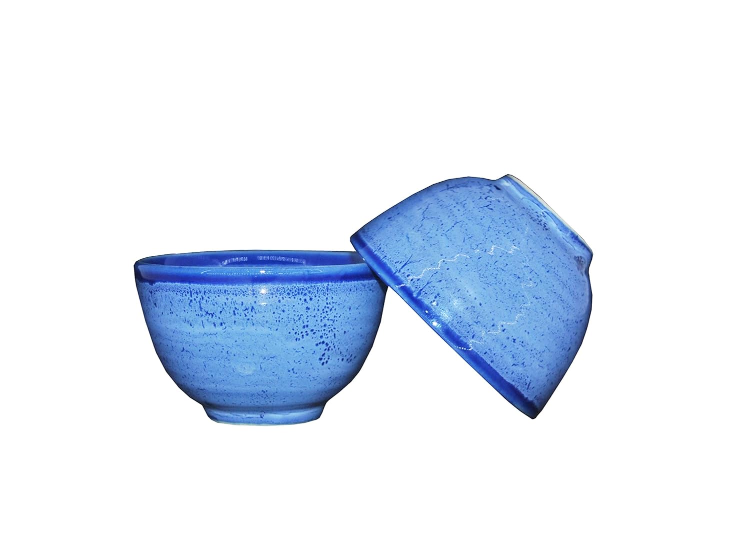 Caffeine Ceramic Handmade Blue Glossy Dessert Bowls – (Set of 6, 150 ml ) - Caffeine Premium Stoneware