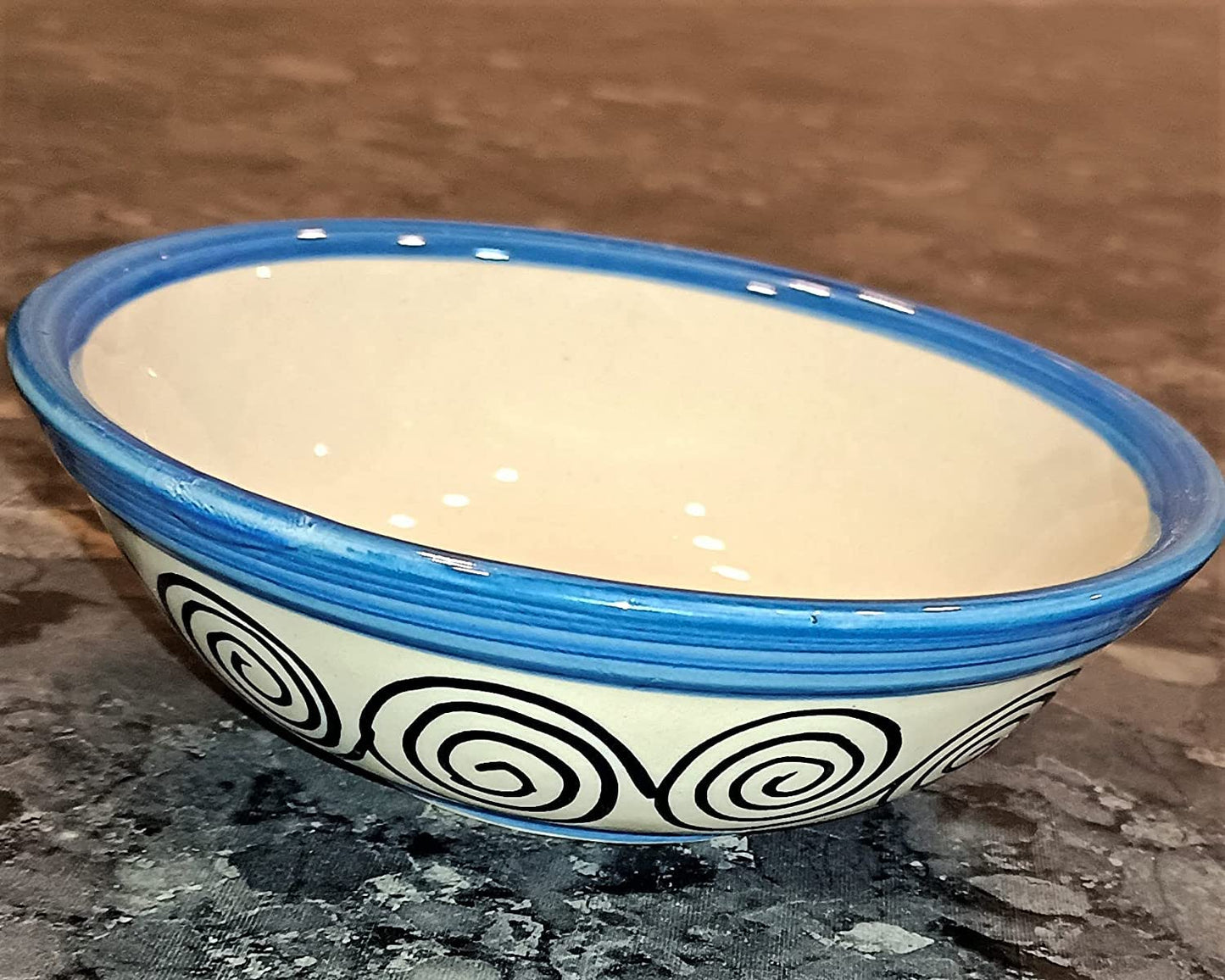 Caffeine Ceramic Handmade White Flora Dinner Set (Set of 3)