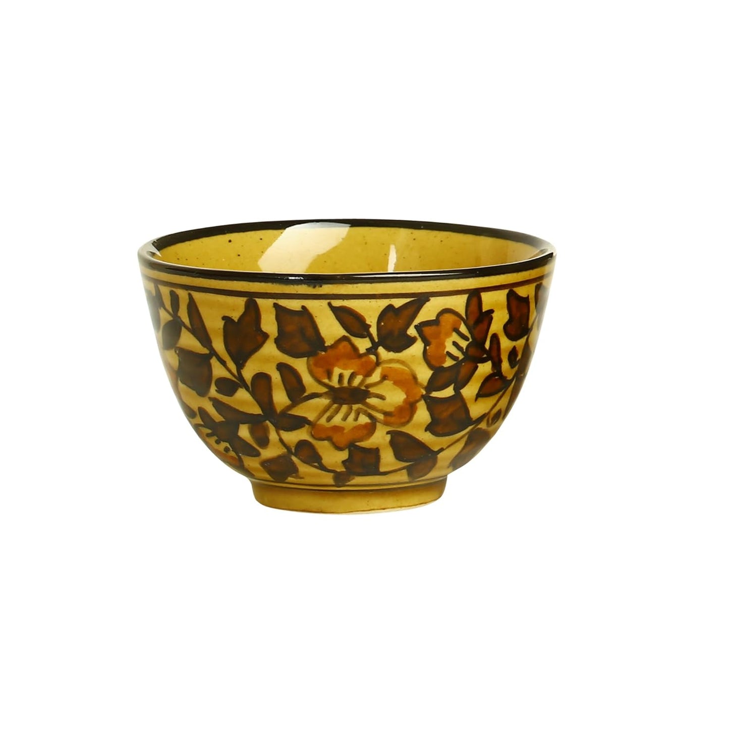 Caffeine Ceramic Handmade Brown sehra Dessert Bowl (Set of 6, 150 ml) - Caffeine Premium Stoneware