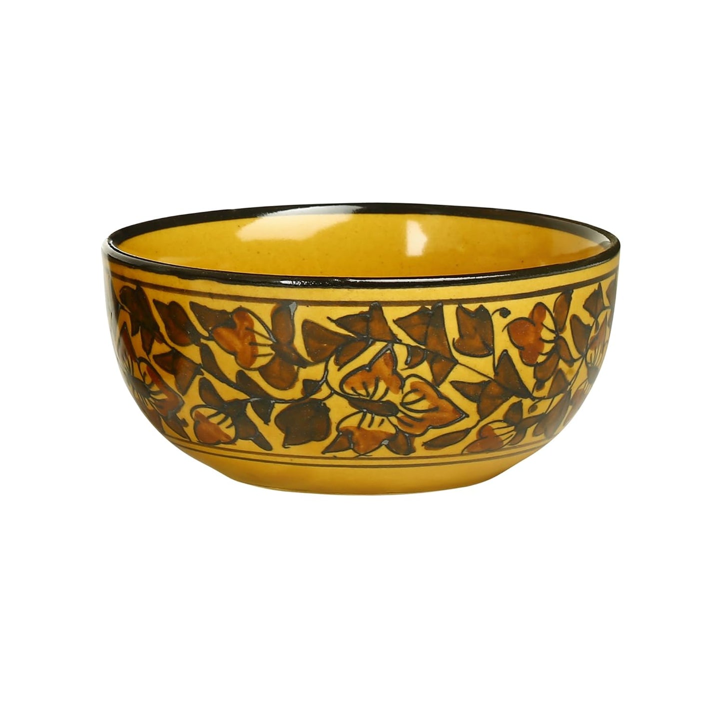 Caffeine Ceramic Handmade Brown Sehra Soup Bowl with Spoon (Set of 4) - Caffeine Premium Stoneware