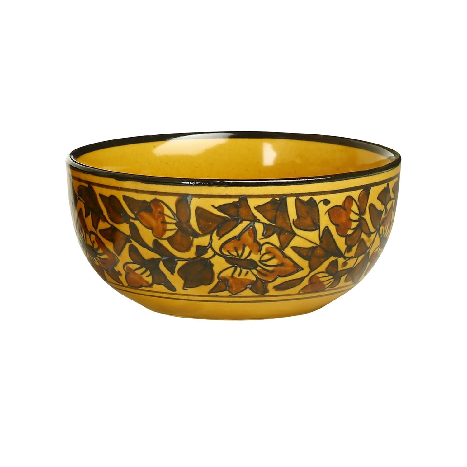 Caffeine Ceramic Handmade Brown Sehra Soup Bowl with Spoon (Set of 4) - Caffeine Premium Stoneware