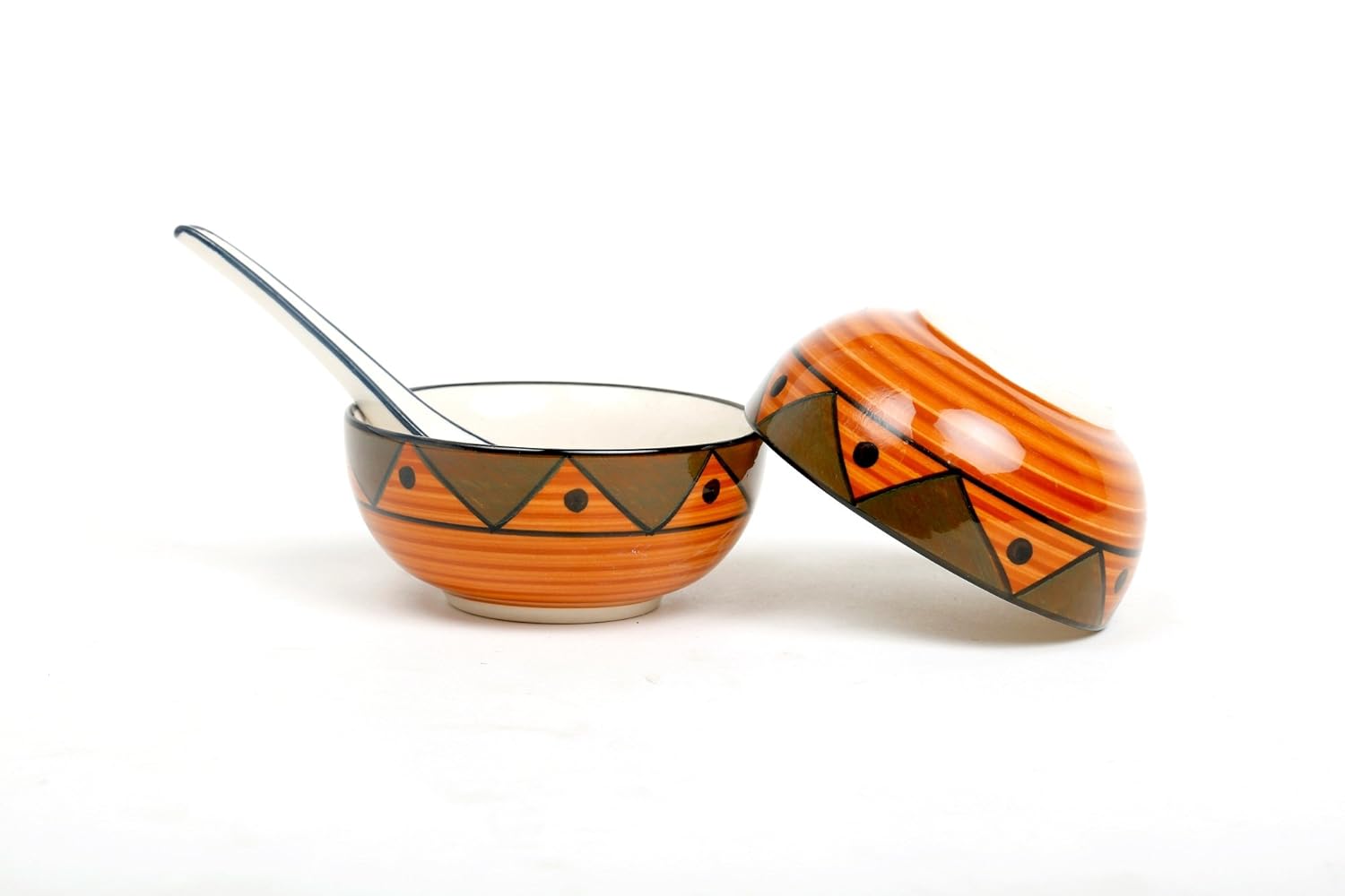 Caffeine Ceramic Handmade Brown Soorya Dinner Set (37 pcs.) - Caffeine Premium Stoneware