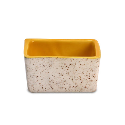 Caffeine Ceramic Handmade Cream and Yellow Matte Dip and Sauce (Set of 6, 40 ml) - Caffeine Premium Stoneware