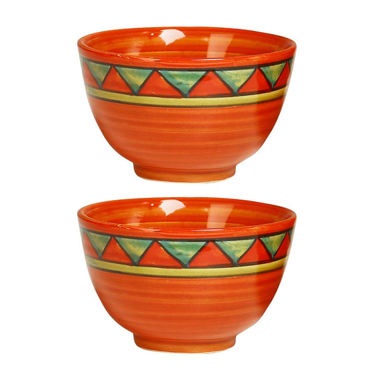 Caffeine Ceramic Handmade Rustic Brown Dessert Bowl (Set of 2, 150 ml) - Caffeine Premium Stoneware