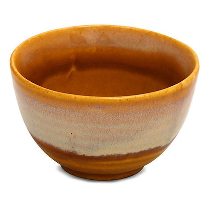 Caffeine Ceramic Handmade Mustard Brown Dessert Bowl (Set of 6, 150 ml) - Caffeine Premium Stoneware