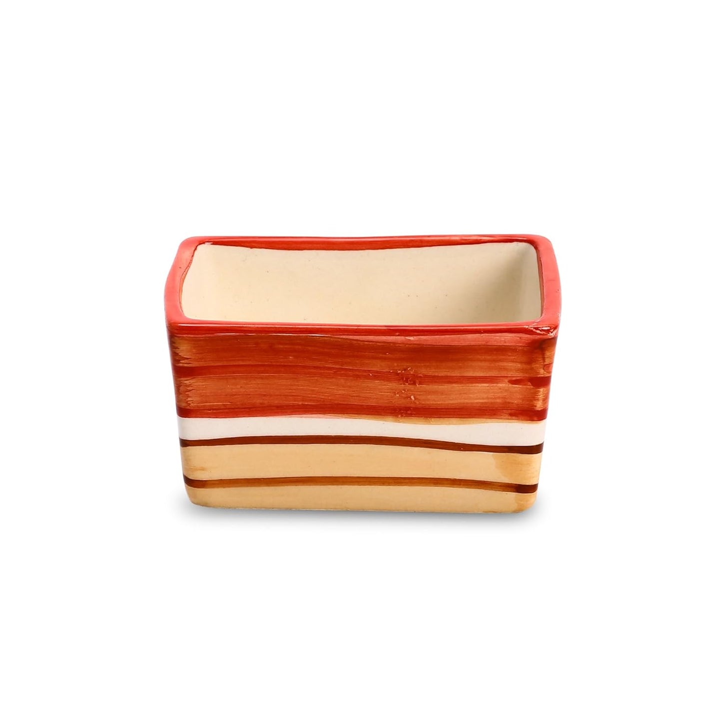 Caffeine Ceramic Stoneware Handmade Orange Beige Dip and Sauce (Set of 4, 40 ml) - Caffeine Premium Stoneware