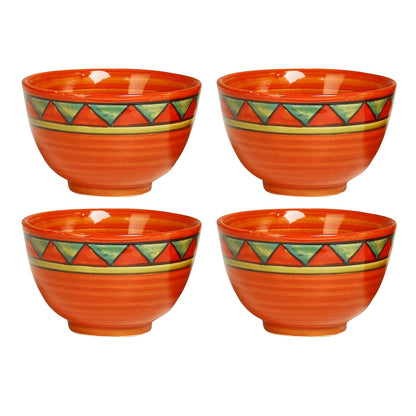 Caffeine Ceramic Handmade Rustic Brown Dessert Bowl (Set of 4, 150 ml) - Caffeine Premium Stoneware