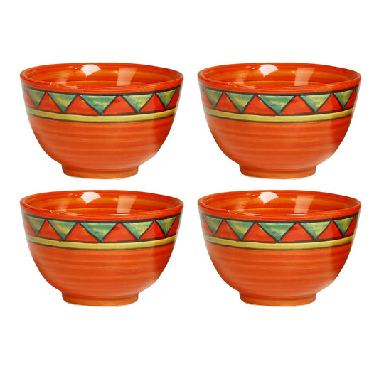Caffeine Ceramic Handmade Rustic Brown Dessert Bowl (Set of 4, 150 ml) - Caffeine Premium Stoneware