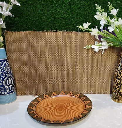 Caffeine Ceramic Handmade Brown Soorya Combo Dinner Set (12 pcs.)