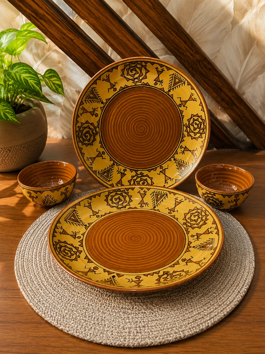 Caffeine Ceramic Handmade Mustard Brown Romani