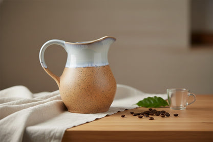Caffeine Ceramic Handmade Stoneware Matte Brown Water Jug (Set of 1, 1800 ml)