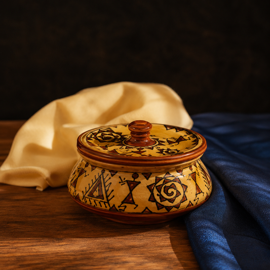 Caffeine Ceramic Handmade Mustard Romani Handi (Set of 1) small
