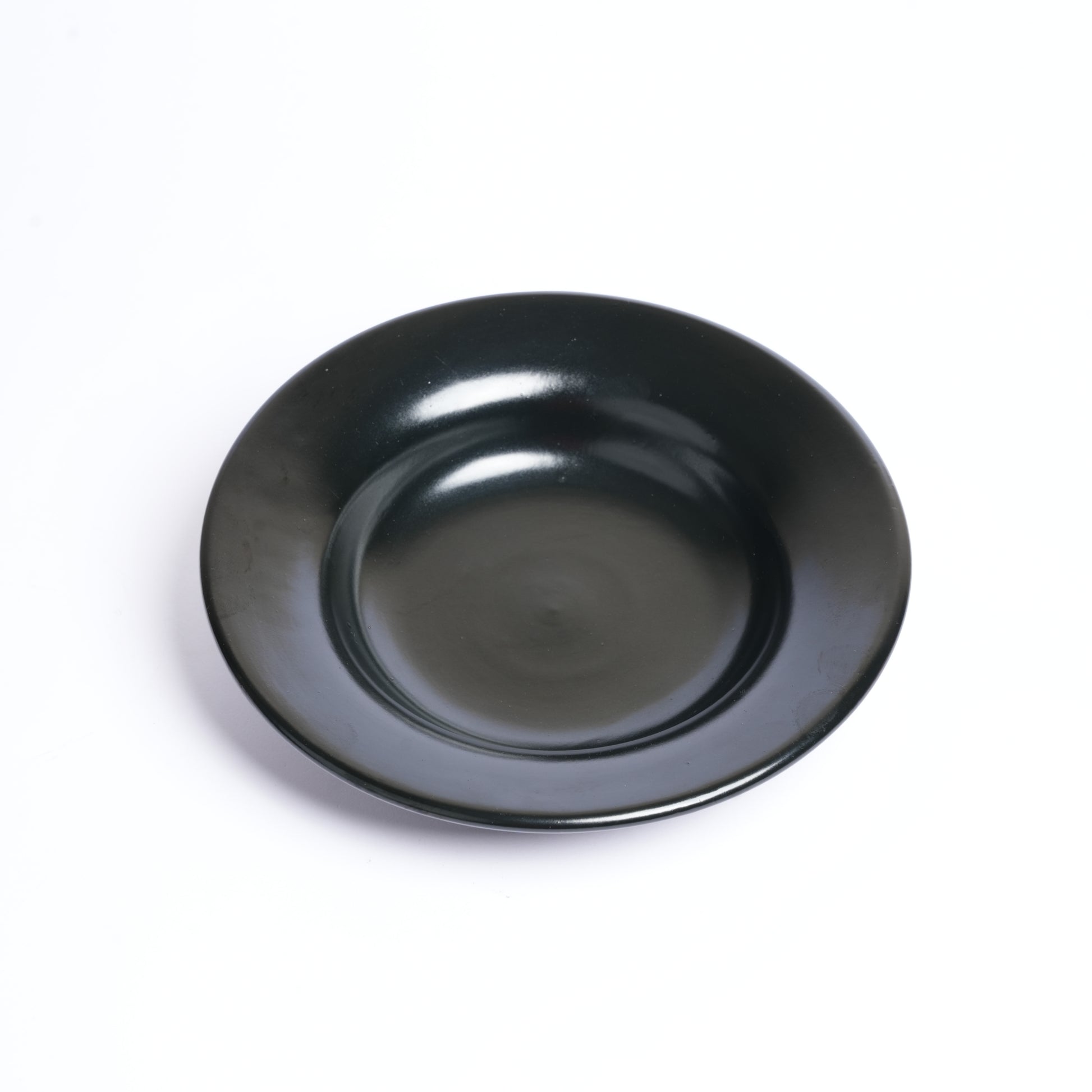 Caffeine Ceramic Handmade Stoneware Black Glossy Soup Plates , Pasta Plates, Maggie Plates 9 inch ( Set of 2 Microwave & Dishwasher Safe - Caffeine Premium Stoneware