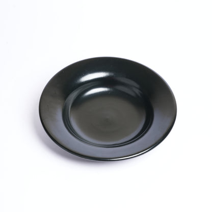 Caffeine Ceramic Handmade Stoneware Black Glossy Soup Plates , Pasta Plates, Maggie Plates 9 inch ( Set of 2 Microwave & Dishwasher Safe - Caffeine Premium Stoneware