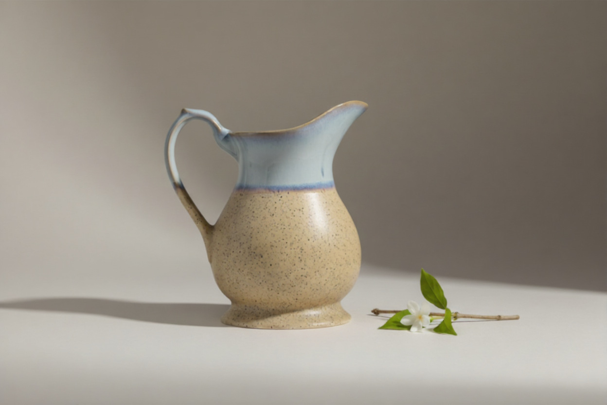 Caffeine Ceramic Handmade Handmade Multi Glossy Water Jug (Set of 1, 1400 ml)